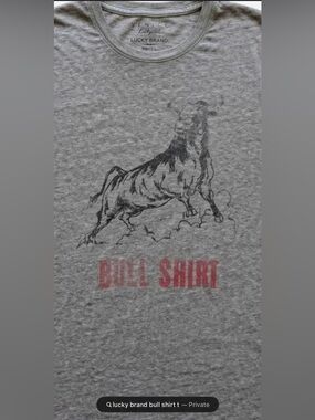 Lucky Brand Men's Gray 'Bull Shirt' Graphic Tee size XLT-NWT